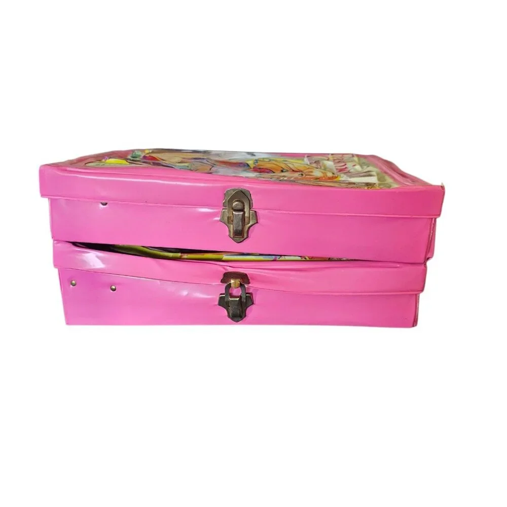 VTG 80s 2 Fashion Doll Carrying Cases Pink Tara Toy Barbie Clone Jem Maxie 4 12